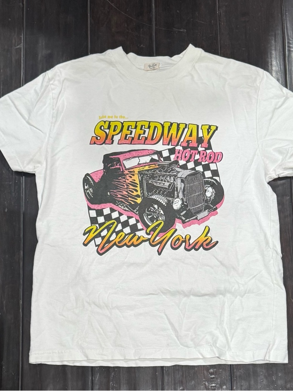 Speedway Hot Rod New York Graphic Tee - John Galt/ Vintage Brandy Melville